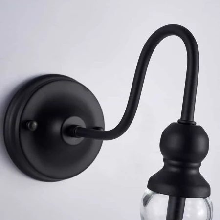 Kinkiet loft  szklany czarny PARIS W01796BK - Cosmo Light
